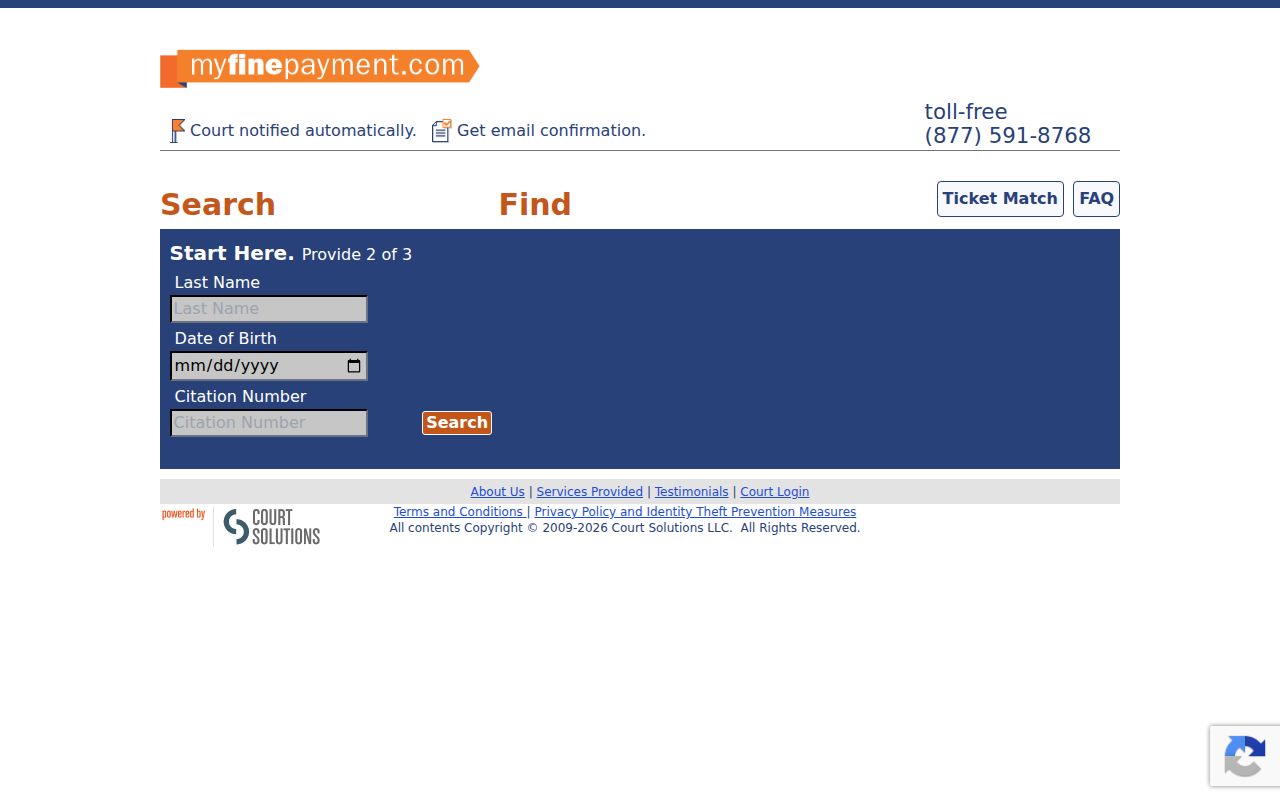 Searcy County traffic warrant citation vendor lookup