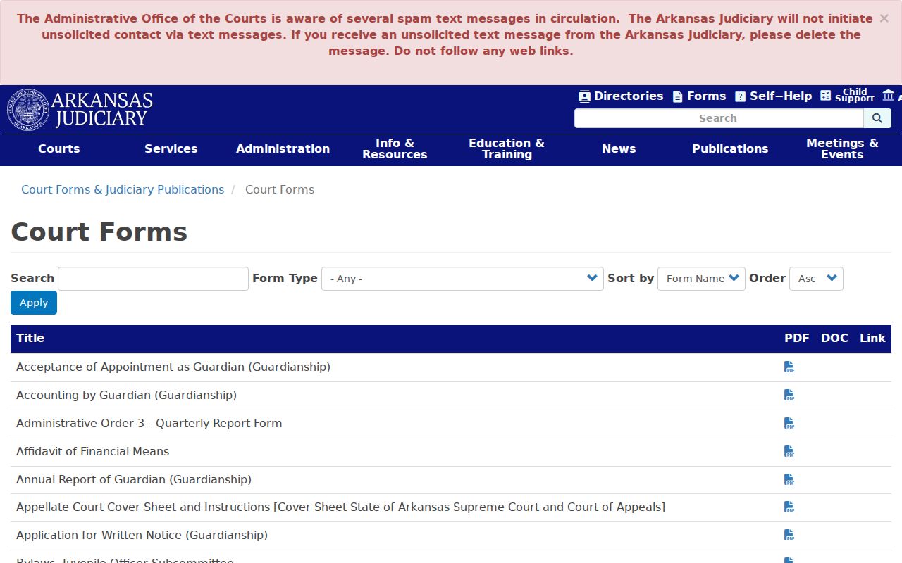 Searcy County arrest warrant court form index